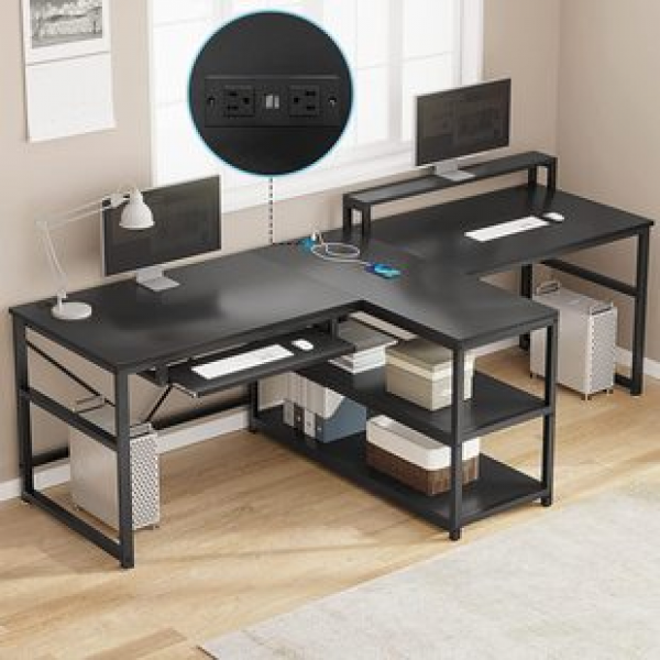 Cross border direct sales of two person computer desks, desktop home bedrooms, gaming desks, desks, chairs, e-sports desks, office desks, trendy