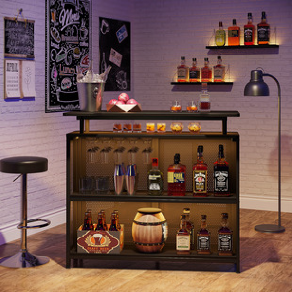 Cross border direct sales high legged table, wine cabinet, bar counter, island table, home industrial style, wall leaning long strip small table, commercial bar counter