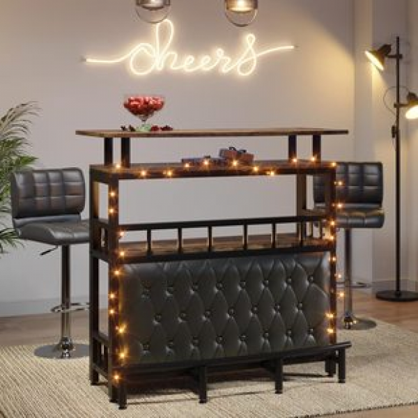 Cross border direct milk tea shop, bar, high foot table, commercial and household bar counter, integrated wine cabinet, industrial style, narrow table, trendy