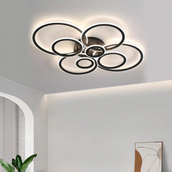 Modern minimalist digital block bedroom lamp, minimalist room lamp, light luxury creative circular ring, atmospheric Nordic living room lamp