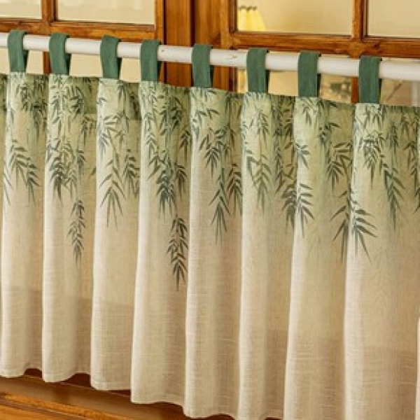 1PC new suspender bamboo gauze curtain curtain, living room bedroom decoration curtain, personalized decoration through pole window screen