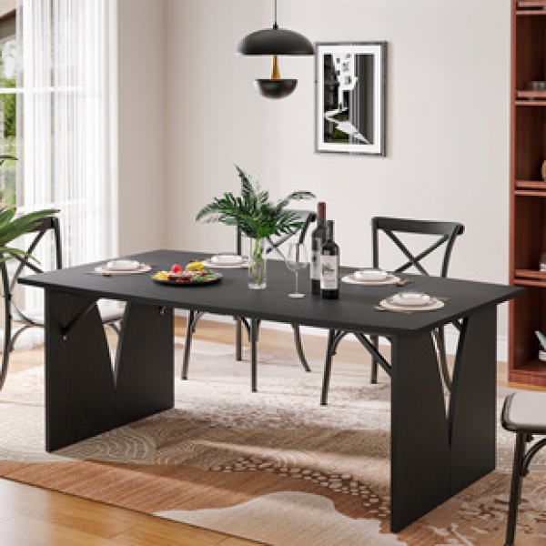 Cross border manufacturer direct sales of antique French retro solid wood dining table combination, small-sized modern minimalist dining table popular