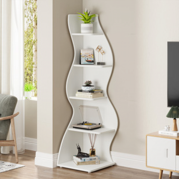 Cross border direct sales corner shelf bookshelf living room floor standing indoor simple storage cabinet corner shelf