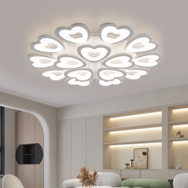 New intelligent voice remote control bedroom living room ceiling light, modern, simple, atmospheric, creative heart-shaped factory wholesale light