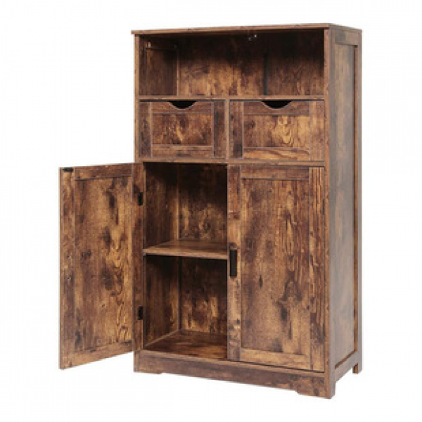 Cross border direct sales dining cabinet, bathroom storage cabinet, retro living room, homestay with drawers, double door entrance cabinet, storage cabinet, trendy