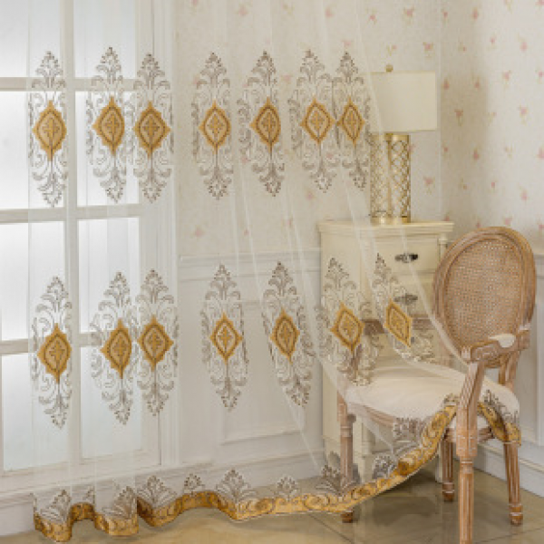 Cross border high-end European style velvet curtains, embroidered window screens, living rooms, bedrooms, embroidered curtains, fabric manufacturers, spot wholesale