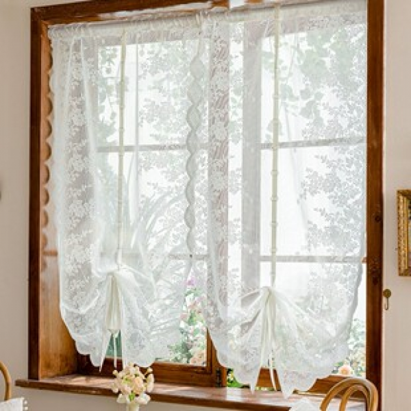 Double row flower Roman curtain finished product Nordic style curtain wholesale Cross border curtain finished product spot wholesale Simple