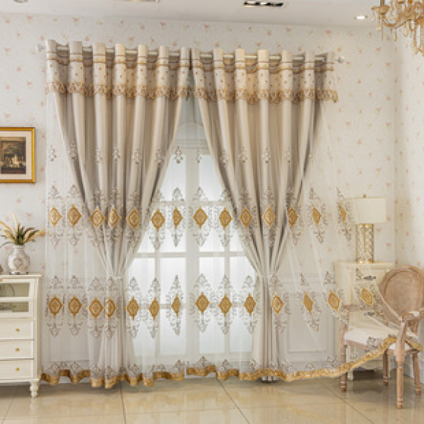 High grade European embroidered screen curtains, special price clearance, french window, balcony, bed room, embroidered screen
