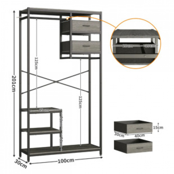 Cross border clothes hanger, floor to ceiling, bedroom, simple coat and hat rack, household double-layer hanging clothes rack, rental house, apartment, wardrobe trend