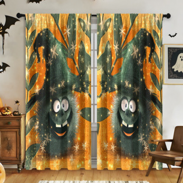 2PCS Halloween Curtains Factory Delivers 3D Digital Printing Cross border Amazon Curtains Hot Selling Pattern 2025 New