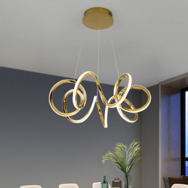 Stainless steel pendant light, post-modern luxury living room light, designer of dining room bedroom creative and personalized circular light, new model