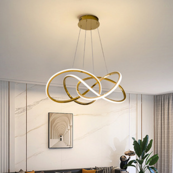 Postmodern luxury four leaf clover pendant lamp, stainless steel electroplating, living room, dining room, bedroom, study room, model room, exhibition hall, villa