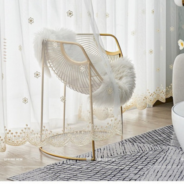 Rose flower new curtains, gauze curtains, embroidered window curtains, balcony curtains, blackout bedroom partitions, lace white curtains, bedroom curtains