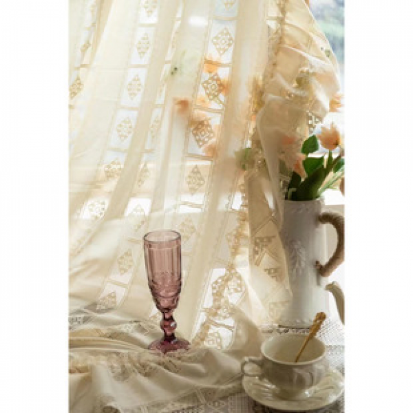 Cross border Window Screen American Retro Simple Hollow Curtains Living Room Study Balcony Floor to Floor Amazon Screen Curtain AliExpress