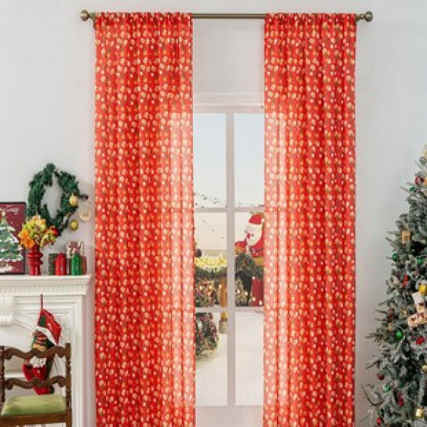 1PCS Santa Claus Curtains Christmas Series Curtains Factory Delivery Cross border Amazon