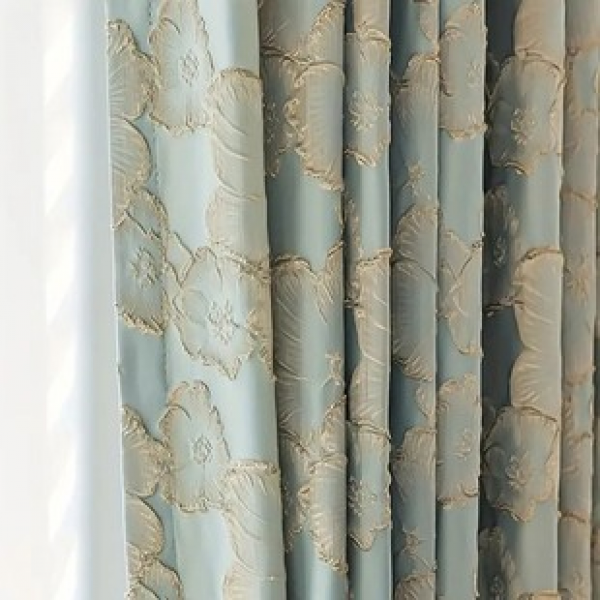 1pc new relief peach blossom home shading and insulation thickened living room bedroom decoration pole curtain