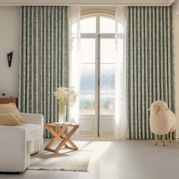 1PC New Downton Abbey Green Curtains Living Room Bedroom Decor Curtains Personalized Decor Rod Window Screen Curtains