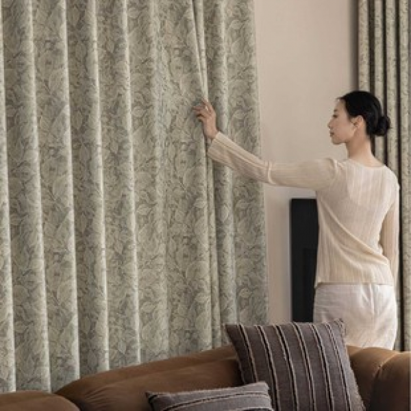 1PC New Monet Garden Grey Curtains Living Room Bedroom Decor Curtains Personalized Decor Rod Window Screen Curtains