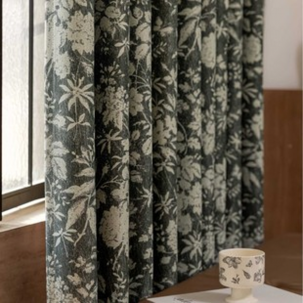 1PC New French Garden Green Curtains Living Room Bedroom Decoration Curtains Personalized Decoration Rod Window Screen Curtains