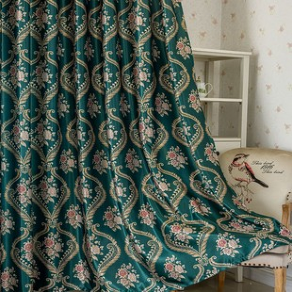 1PC New European Flower Curtains Living Room Bedroom Decoration Curtains Personalized Decoration Pole Windows Screen Windows