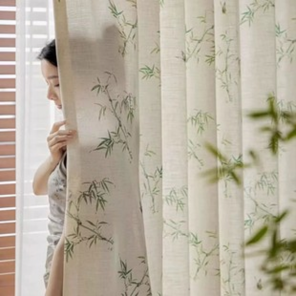 1PC new printed bamboo curtains for living room and bedroom decoration, personalized decoration, pole through window screen curtains