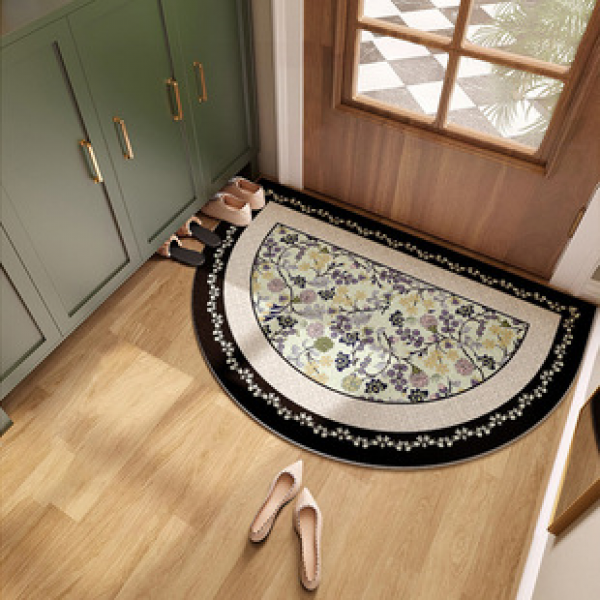 Cross border entry ethnic style semi-circular floor mat, Madrid American retro foot mat, silk circle dust removal, dirt resistant printed door mat