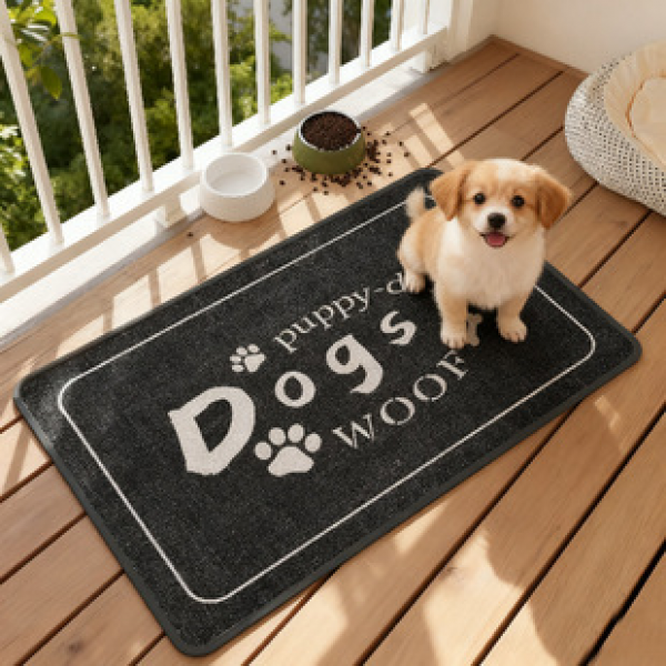 Cross border pet mat imitation linen water absorbing quick drying cat bed dog mat square dog cage platform mat washable anti slip mat