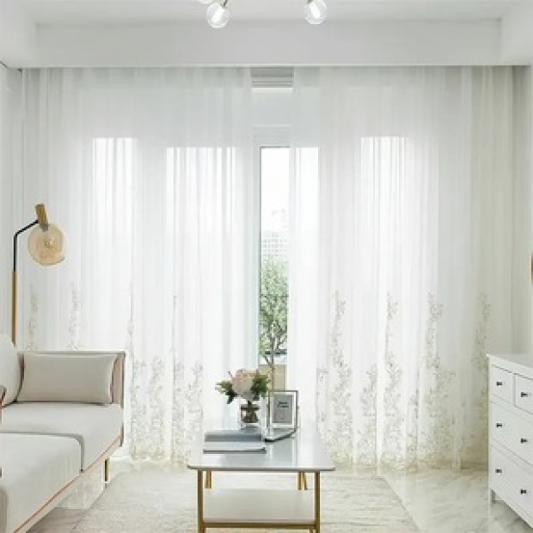 1PC New Embroidered Curtains Living Room Bedroom Decoration Curtains Personalized Decoration Rod Window Screens