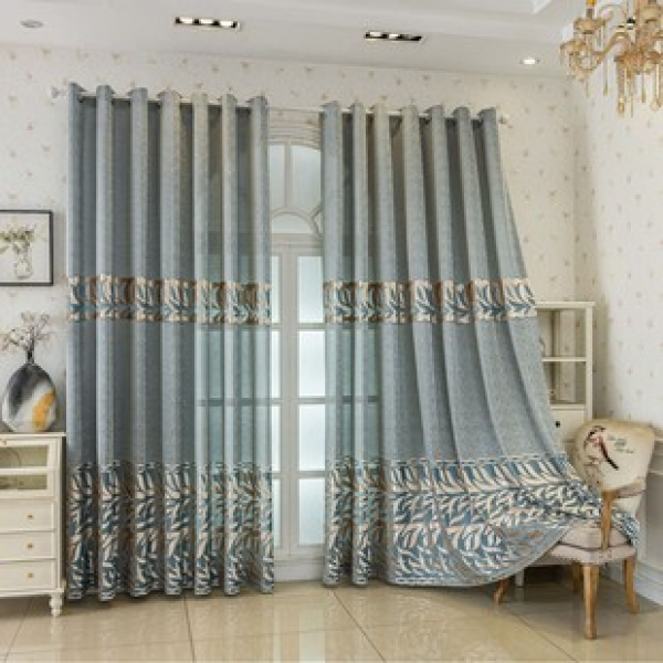 1pc New Boutique Yarn Label Flower Curtains for Home Light Blocking Living Room Bedroom Office Party Daily Decoration Curtains