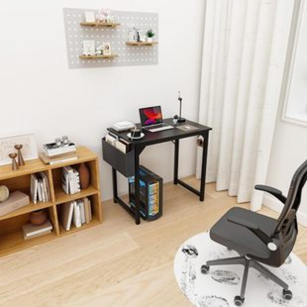Modern minimalist computer desk, desktop home office desk, student desk, bedroom desk, bookshelf combination integrated desk
