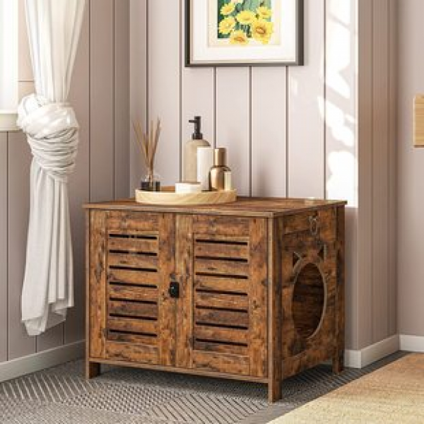 Customized American retro cat cabinet cross-border exclusive factory direct sales multi-functional pet cabinet fence door storage cabinet practical