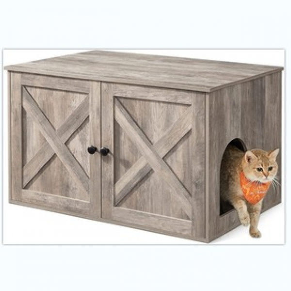 Amazon single door cat restroom, pet cabinet, coffee table, indoor cat house, movable hidden cat litter box, furniture