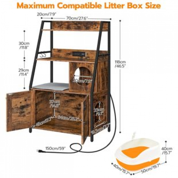 Pet Flat noodles box cat bathroom indoor cat house furniture antique cat litter box shell large wooden hidden cat cabinet tide