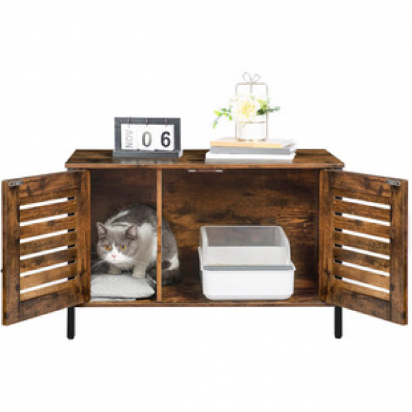 Customized cat cabinet furniture with louver doors for cross-border Amazon exclusive use, suitable for living rooms, bedrooms, and pet furniture