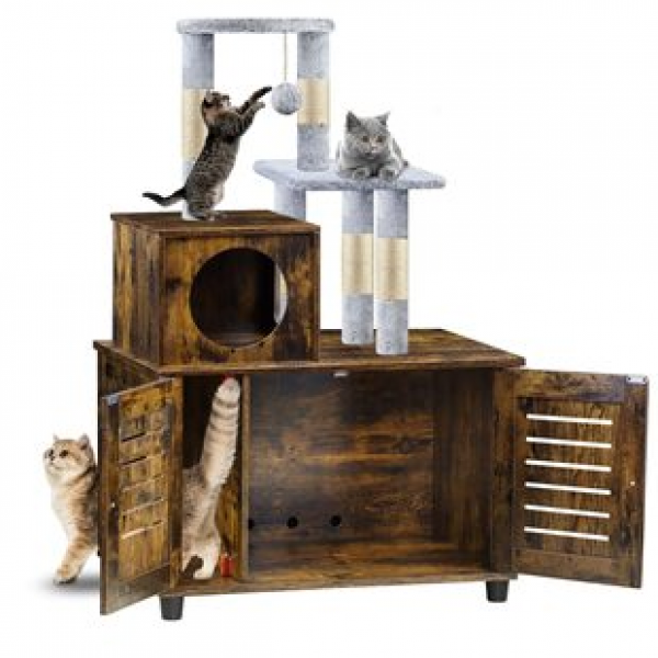 Customizable Cat Nest Home Indoor Closed Cabinet Cat Villa Wooden Cage Cat Nest House Two Floors Free Large Space