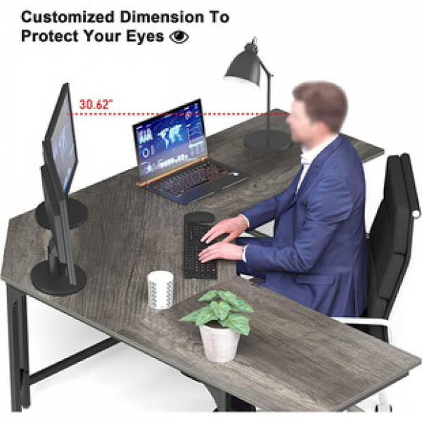 Customized L-shaped desktop computer desk with multi-layer storage, home computer desk, Amazon hot selling, European and American minimalist board trend