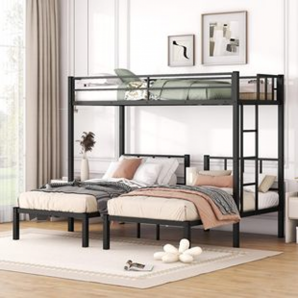 Amazon AliExpress Europe and America Cross border Hot Selling Iron Bed Iron Frame Bed Up and Down Misalignment Up and Down Laying Children's High and Low Beds