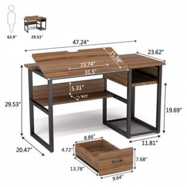 Foldable desktop writing desk, desktop cross-border e-commerce dedicated to home office study desk and metal frame