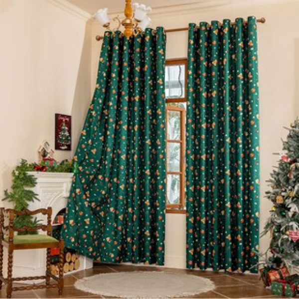 1pc new small flower laminated printed shading cloth for home use, shading and insulation, thickened living room and bedroom decoration, pole wearing