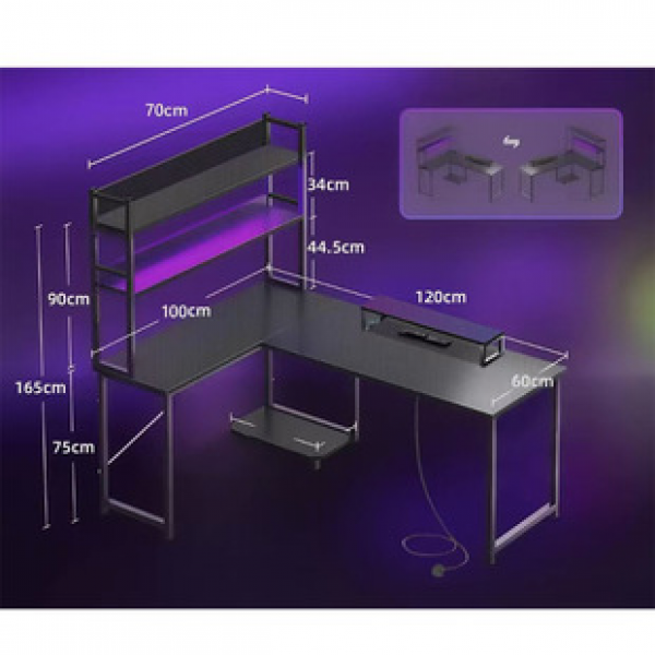 Minimalist desk bookshelf integrated double combination office desk corner gaming computer desk desktop home study desk