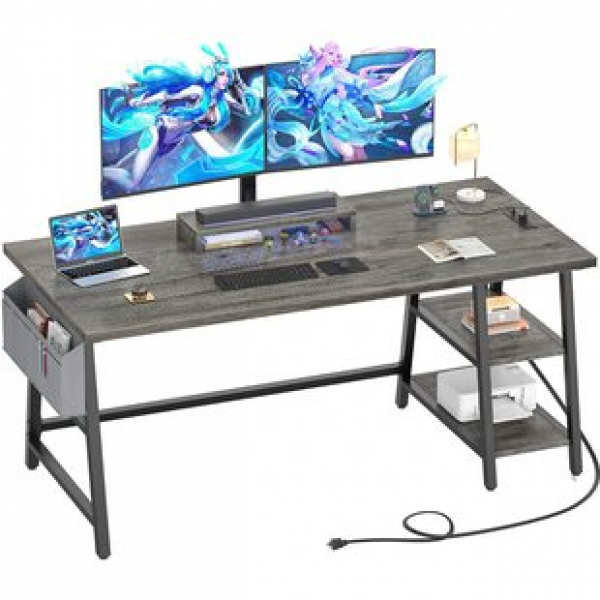 Customized minimalist home gaming competition desk, desktop computer desk, writing desk, office desk with socket, USB gaming desk