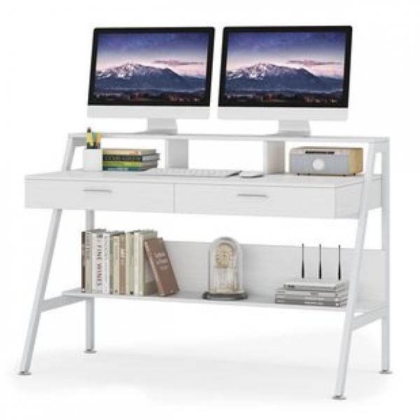Family study desk with storage rack, cross-border e-commerce desk with drawers, and computer desk for work