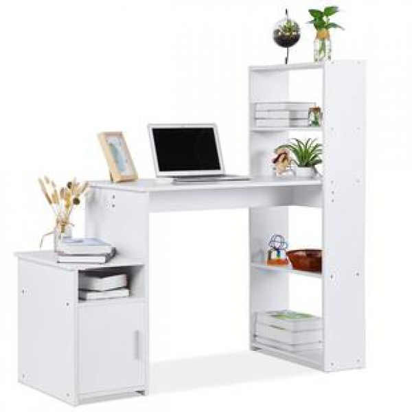 Customized factory computer desk, writing desk, workbench with storage rack, simple and high-end feel, suitable for work desk