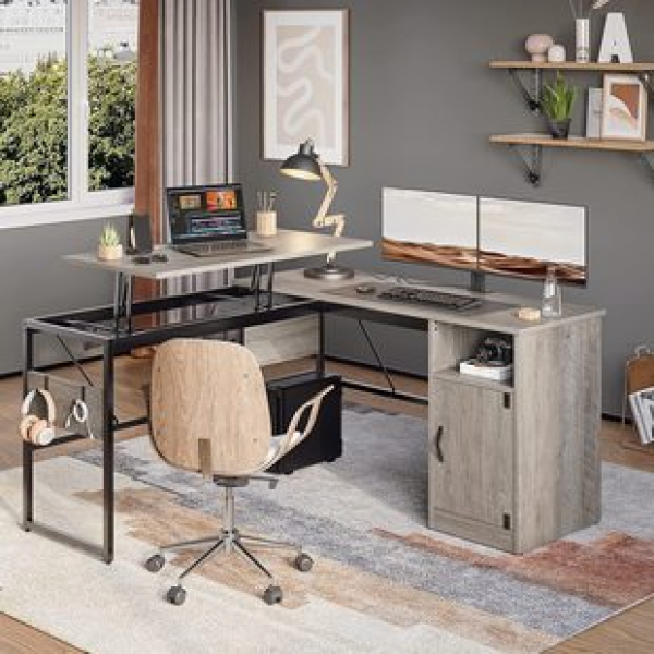 Amazon cross-border hot selling office category: modern creative computer desk, iron wood structure corner office desk, customizable