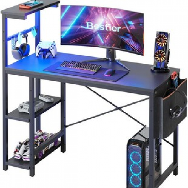 Cross border factory direct sales, industrial style home computer desk, multifunctional and simple laptop desk, office desk with bookshelf desk