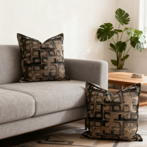 Household Simple Italian High end Jacquard Cut Velvet Pillow Pillow Pillow Feather Velvet Pillow Core Modern Block Cushion Wholesale