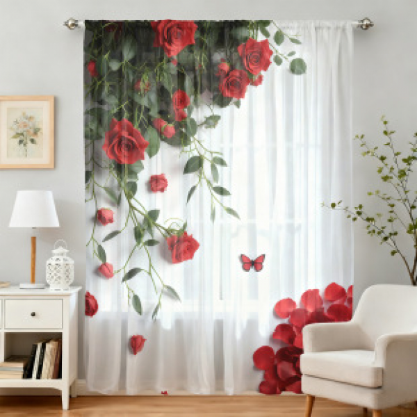 1pc new 2025 four season window screen 3D digital printing manufacturer direct sales bedroom living room decoration pole through window