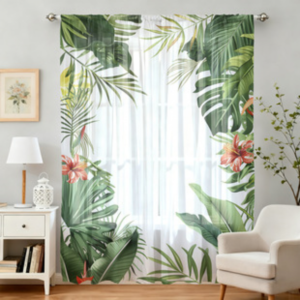 1pc new 2025 four season window screen 3D digital printing manufacturer direct sales bedroom living room decoration pole through window