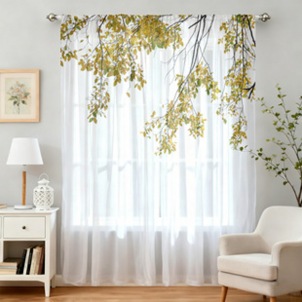 1pc new 2025 four season window screen 3D digital printing manufacturer direct sales bedroom living room decoration pole through window