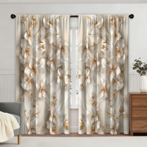 2PCS abstract geometric pattern curtain factory distributes 3D digital printing cross-border Amazon curtain hot selling patterns